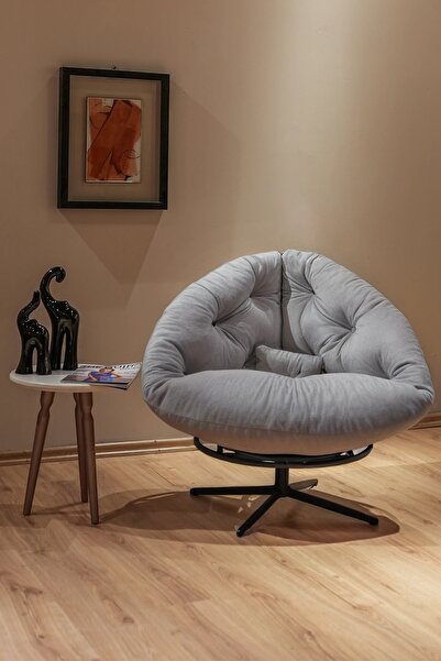 Berta Concept Thor 360 Derece Döner Mekanizmalı Berjer Tekli Koltuk Gri