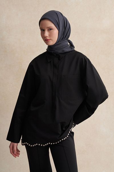carell Organic Wrinkled Scarf Anthracite