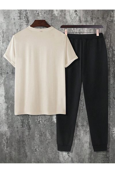 puolikuu Tiny Bird Printed Oversize Tshirt - Tracksuit Set - Top and Bottom Set