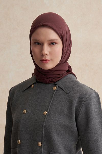 carell Organic Wrinkled Scarf - Red Brown