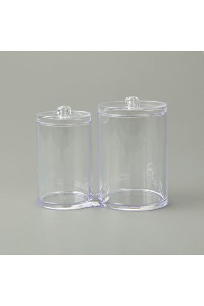 Simple Living منظم قطن مكون من قطعتين من ليفينج - شفاف - 15x9x14 سم