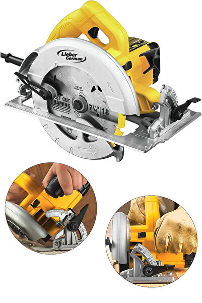 Lieber German LGT1200 Bakır Sargılı 185 mm Açılı Ahşap Sunta Kesme Daire Testere Makinesi