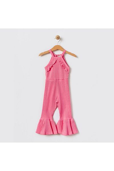 KIPIRIK BABY Girl's Pink Patterned Jumpsuit