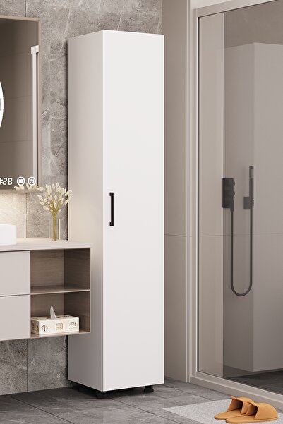 Dekomonte Çok Amaçlı Mutfak Kiler Banyo Balkon Ofis Dolabı Tek Kapaklı - Beyaz