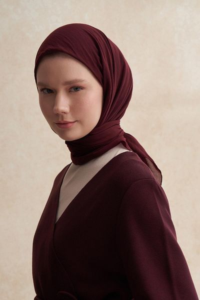 carell Organic Wrinkled Scarf - Dark Burgundy