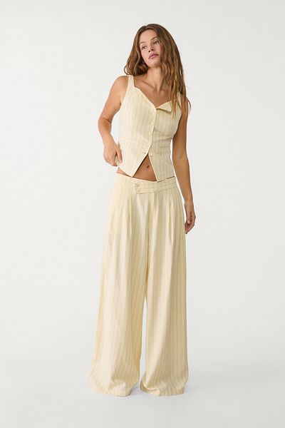 Stradivarius Flowing linen blend trousers with darts