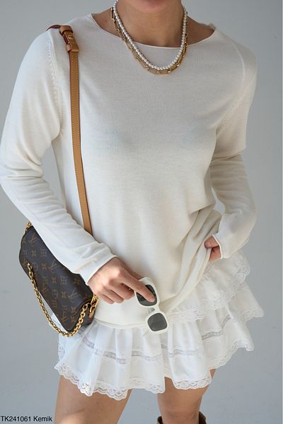 Lupies Women's Wide Collar Basic Slim Knitwear Blouse