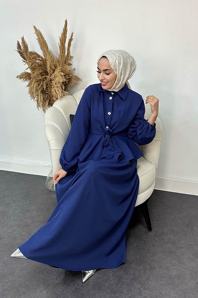 Tesettür Diyarı Σετ Hijab Crepe με λεπτομέρεια με πέτρινο κουμπί