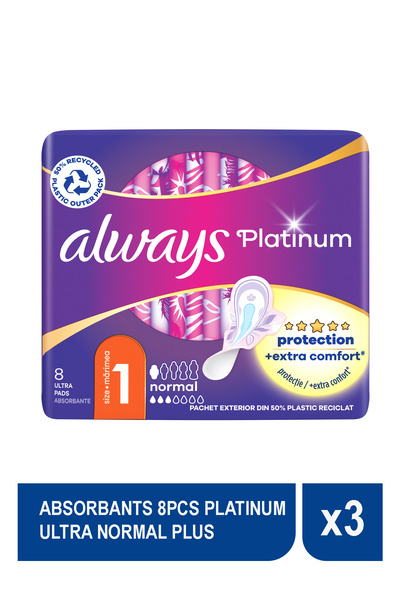 Always ABSORBANTE 8BUC PLATINUM ULTRA NORMAL PLUS X 3
