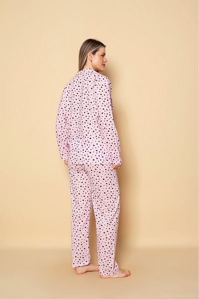 Sude HOMEWEAR Women's Shirt Heart Patterned Pajama Set