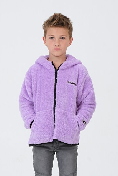 Black One Nakış Detaylı Peluş Kapüşonlu Kargo Cepli Üst