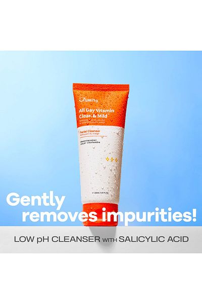 Jumiso All Day Vitamin Clean & Mild Cleanser 150ml, Vegan, Vit C, E, Salicylic Acid, Grapefruit Oil
