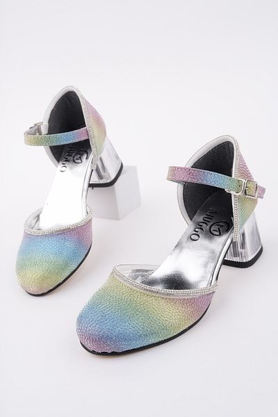 MUGGO Else Ankle Strap Glittered Girl's Low Heeled Shoes