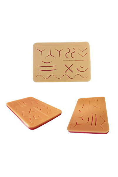 Cerrahi Yara Silikon Pedi Yara Dikiş 15x18 Cm Eğitim Matı Travmatik Dikiş Pedi
