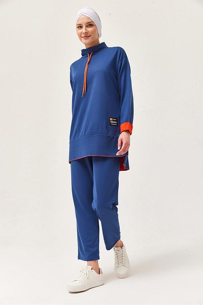 CALİENTE Arma Detailed Double Sports Suit Navy Blue