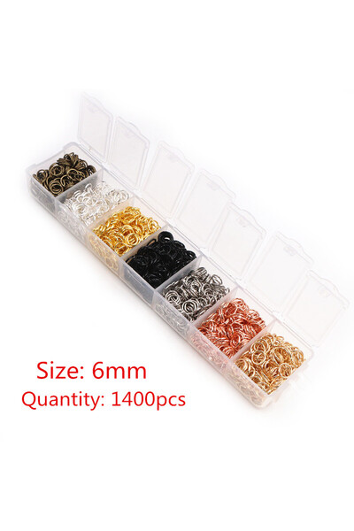 Choice Mixed 6mm 1400pcs One Set Box 3 4 5 6 7 8 10mm 8 Colors Open Jump Ring...