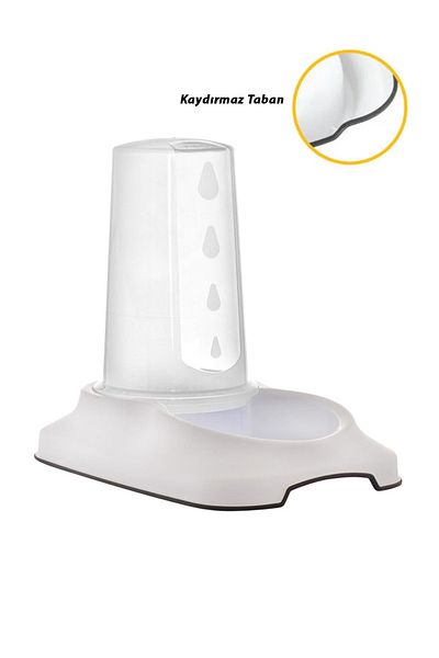 Pribor 3.5 Lt White Water Bowl for Cats and Dogs with Non-Slip Base