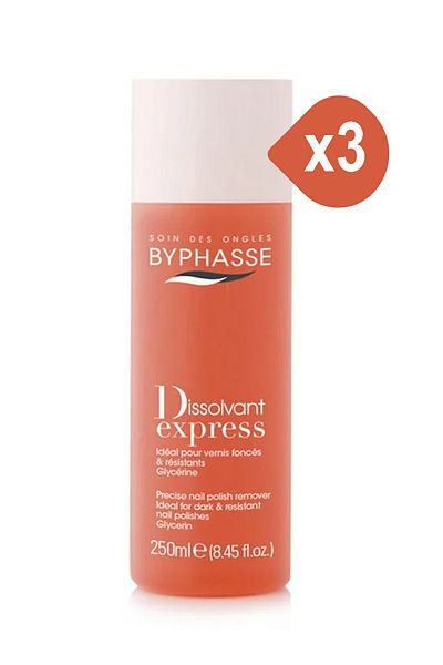 BYPHASSE SOLVENT DE UNGHIE 250ML EXPRESS X 3
