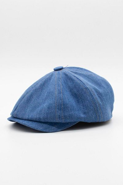 Külah Men's Denim British Newsboy Cap - Light Blue Denim Hat |   Standard Fit/Flexible