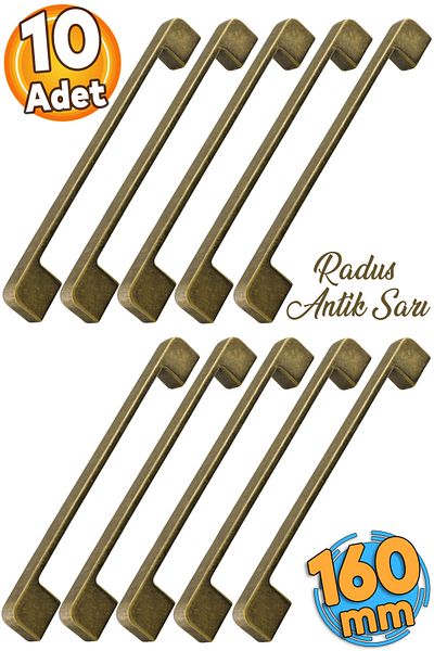 Badem10 Radus Antique Antique Galben 160 Mm Mobilier Metal Bucătărie Sertar Dulap Mâner Mâner 10 Bucăți