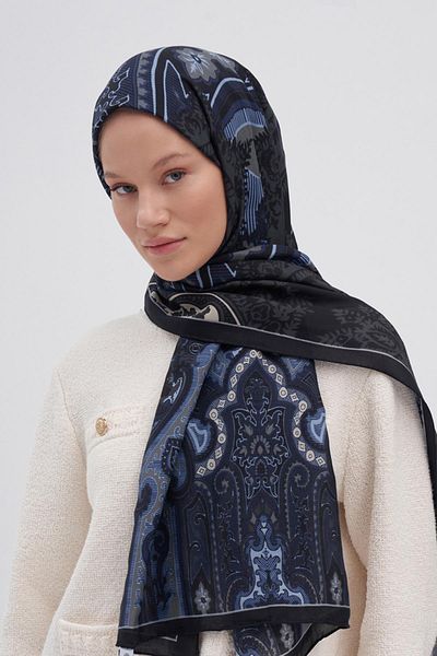 carell Harmony Blue Early Silk Shawl