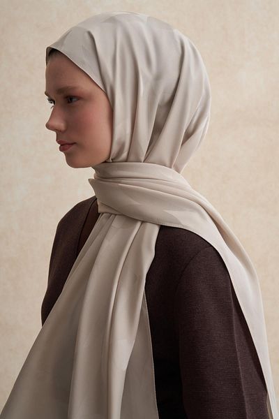 carell Camel Color C Pattern Monogram Cotton Silk Shawl
