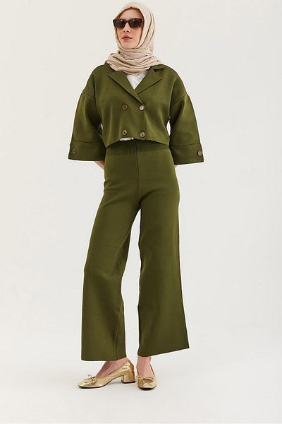CALİENTE Jacket Pants Knitwear Double Suit Khaki