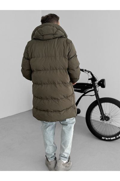 BYBASICMAN Haki Premium Uzun Şişme Mont LNS-50263