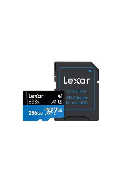 Lexar 256gb 633x 100mb/s Microsdxc Memory Card with SD Adapter
