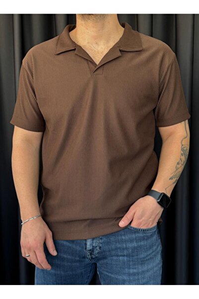Altamira Ανδρικό μπλουζάκι με καφέ ριγέ γιακά πόλο