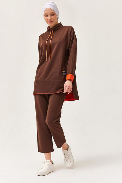 CALİENTE Arma Detailed Double Sports Suit Brown