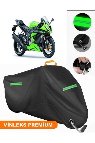MotoEN Vinlex Black Kawasaki Ninja ZX-6R متوافق مع القماش المشمع للدراجات النارية بجودة فاخرة (متوافق مع القفل)
