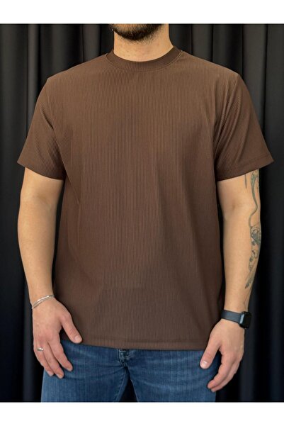 Altamira Ανδρικό μπλουζάκι με καφέ ριγέ λαιμόκοψη