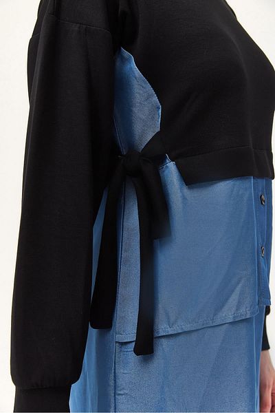 CALİENTE Denim Garnished Tied Double Suit Black