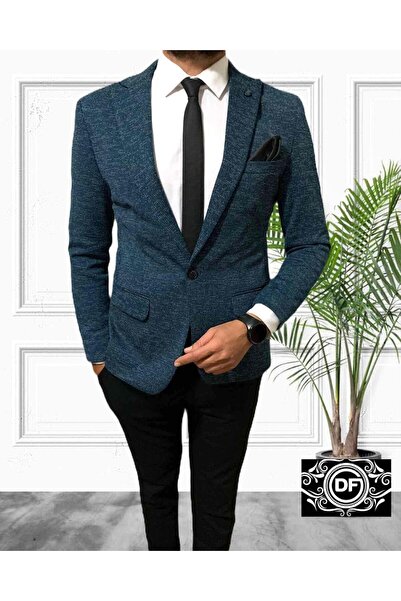 CXFASHİON Erkek Ceket Slim Fit Likralı
