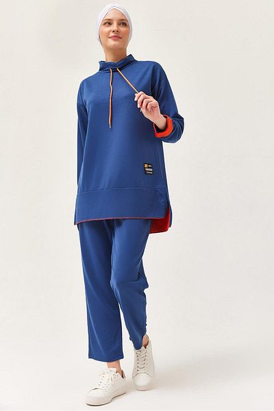 CALİENTE Arma Detailed Double Sports Suit Navy Blue
