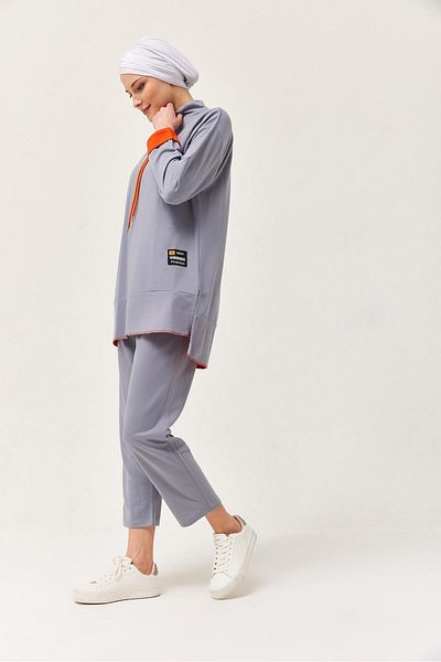 CALİENTE Arma Detailed Double Sports Suit Gray