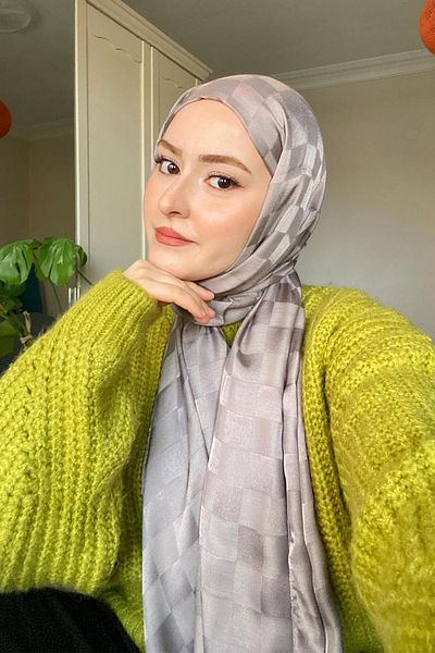 carell Ahyabe's Choice Dama Jacquard Italian Silk Shawl Ashy Gray