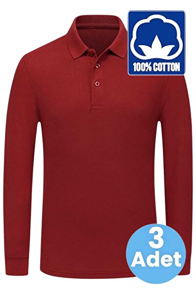 Tezzgelsin Boy's 3-Piece Long Sleeve 100% Cotton Polo Collar T-Shirt Daily an...