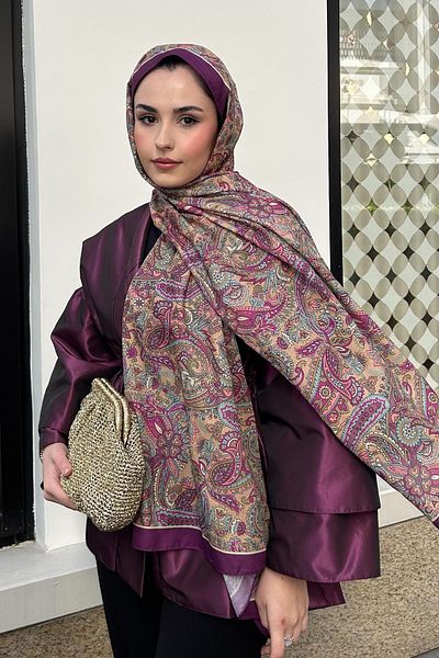 carell Merve Bayraktar's Choice Nilla Cotton Shawl Nair Plum