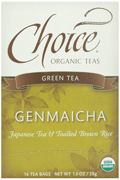 Choice Organic Teas اختيار الشاي الأخضر العضوي مع الأرز البني المحمص، جينمايشا، 16 كيس
