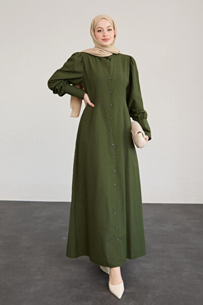 ModaAyşeli Button-Down Khaki Dress AY333