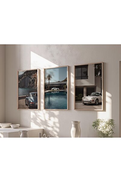TwinsCandle Porsche 911 Vintage  Posteri 3'Lü
