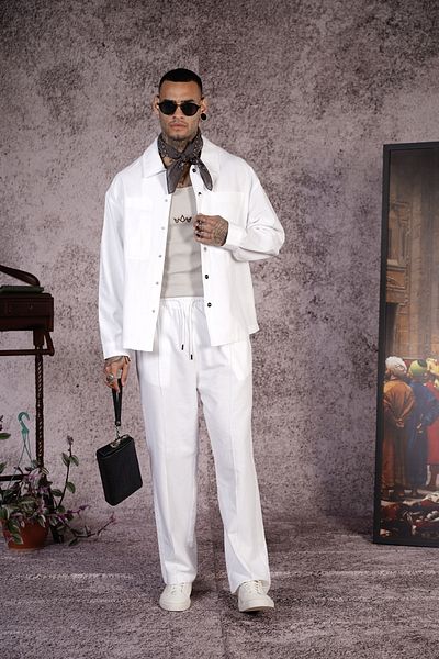 Butik Trend Biz Gabardine Fabric Regular Fit Snap Fastener Jacket and Pants Set