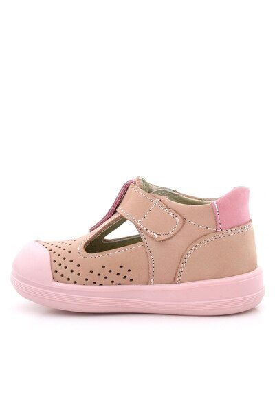 Rakerplus Shaun Genuine Leather Powder Pink Velcro Anatomical Baby Sandals