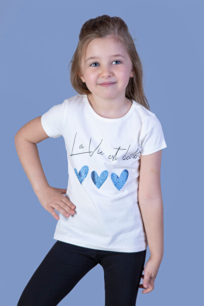 Toontoy Devojčino srce Sa deznom Tekst Štampano Sa kamenim vezom Majica