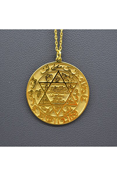 Ari Jewelry 925 Ayar Altın Kaplama Gümüş Hz. Süleyman Mührü Kolye – Özel Tasarım