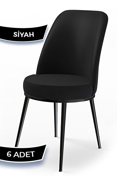 Canisa Concept Dexa Serisi, Üst Kalite Yemek Odası Sandalyesi, Metal Siyah Is...