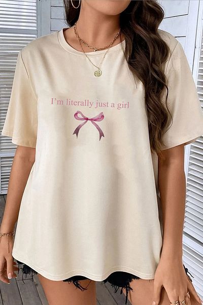uyguntarz Είμαι Literally Just A Girl Μπλουζάκι με στάμπα σχεδίου