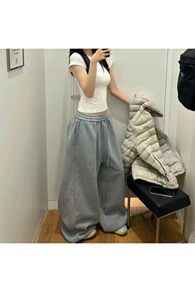 1blood بنطال رياضي فضفاض فضفاض باللون الرمادي